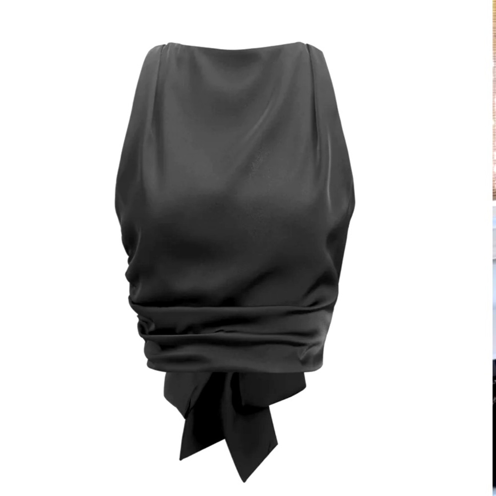 COMMENSE Open Back Crop Top
